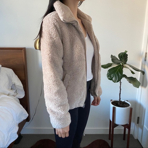 Lucky Brand Tan Teddy Zip Up Jacket - Size XS - Picture 3 of 15